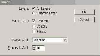Диалоговое окно Tween